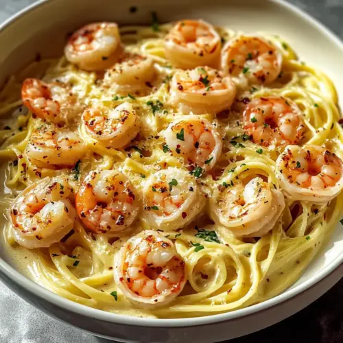 Creamy Garlic Shrimp Scampi Pasta