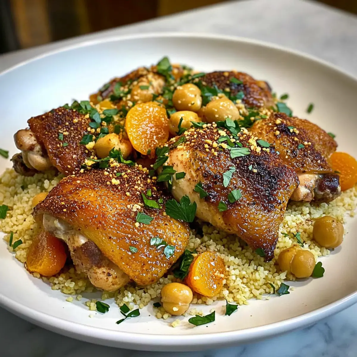 Moroccan Chicken Thighs with Apricot
