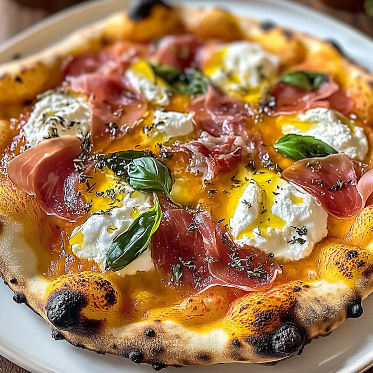 Prosciutto and Honey Burrata Pizza