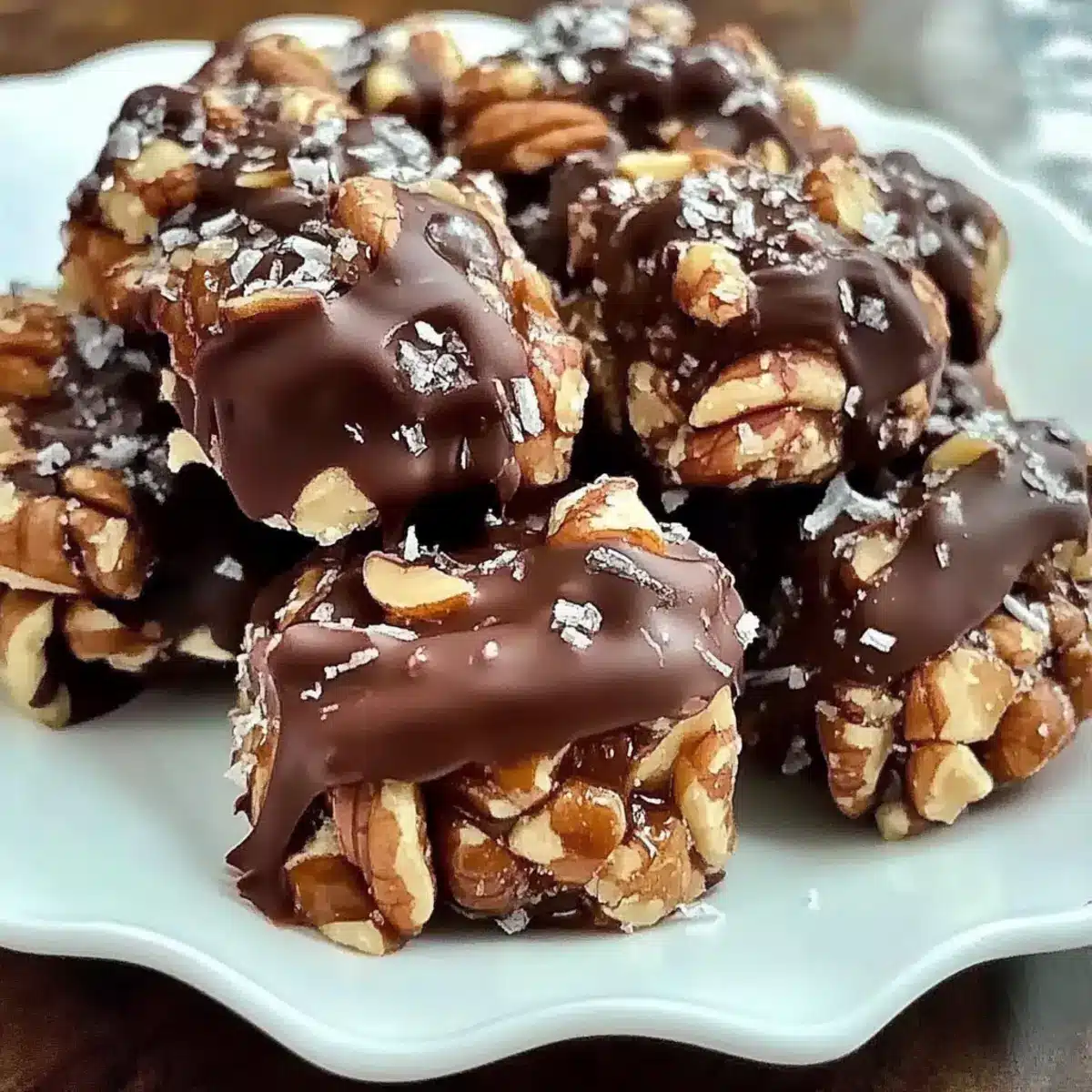 Chocolate Pecan Turtle Clusters