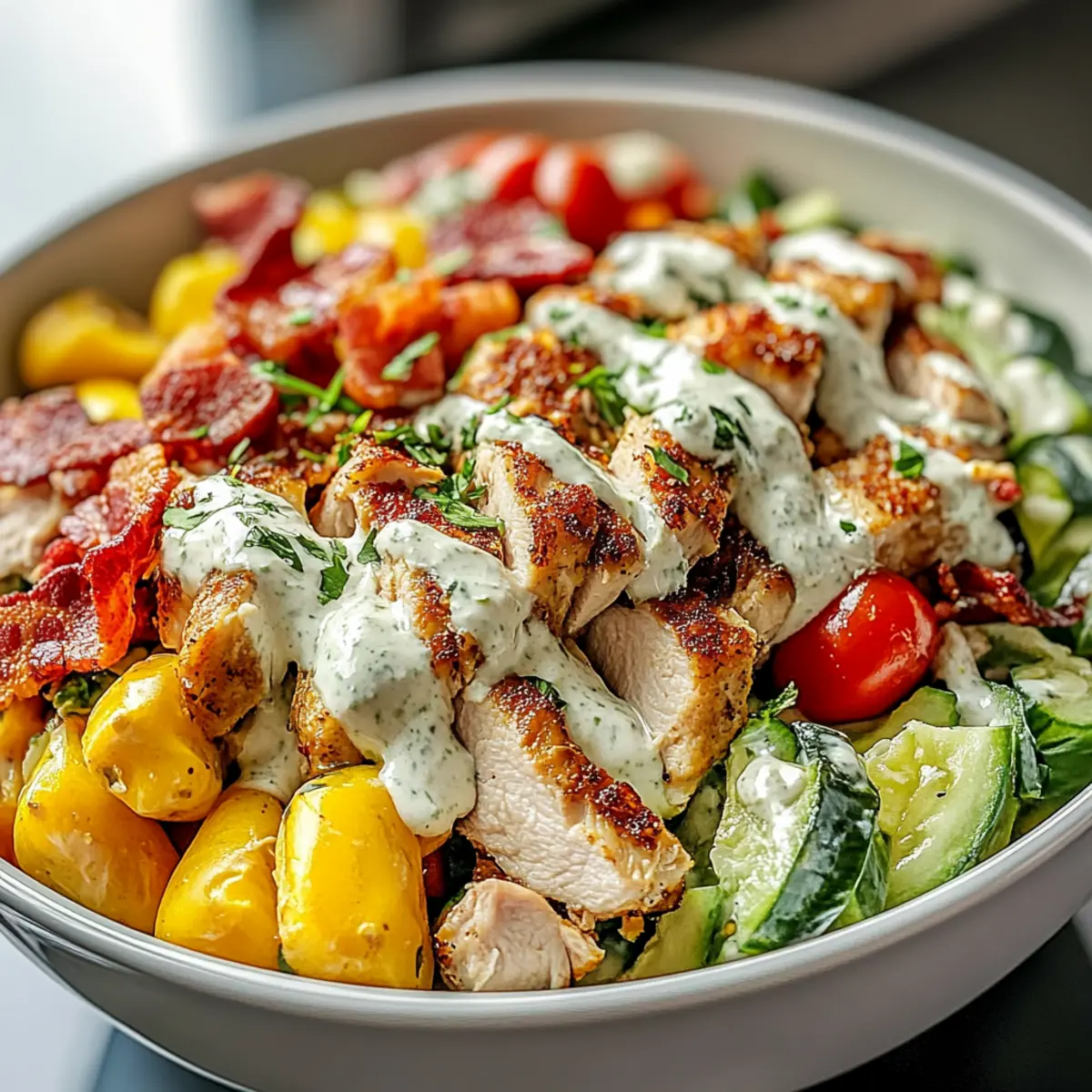 Savory Chicken Bacon Ranch Keto Bowls