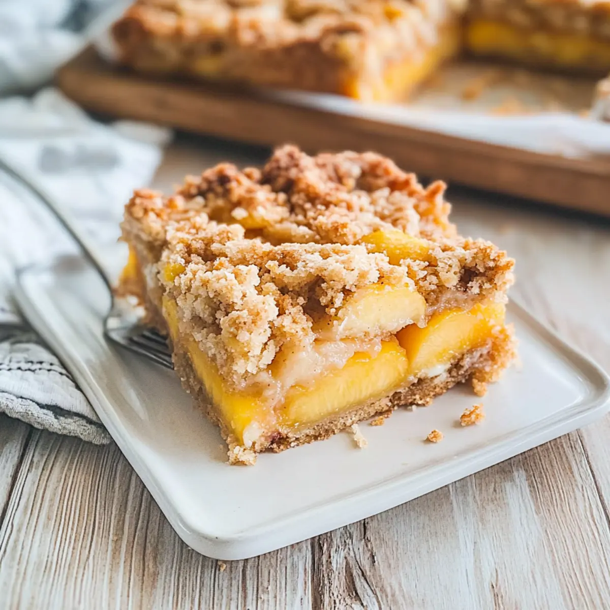 Peaches and Cream Crumble Bars